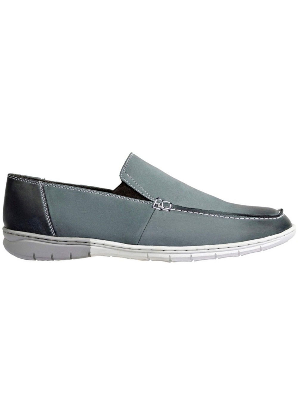 SANDRO MOSCOLONI NIB GUY DOUBLE GORE MOC TOE LEATHER SLIP-ON LOAFER. SIZE 10.5 D - Picture 5 of 9